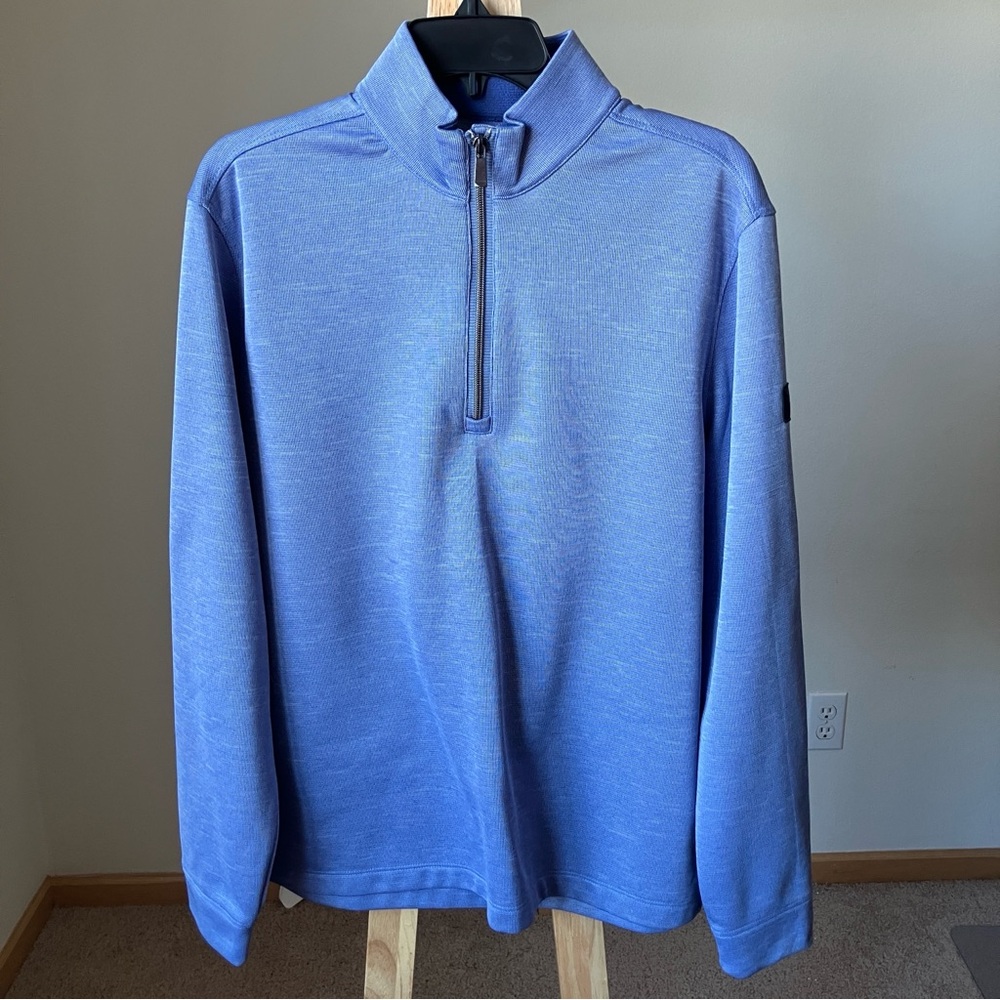Greg Norman Collection Men's Light Blue Zip-Up Sweater Sweatshirt Medium